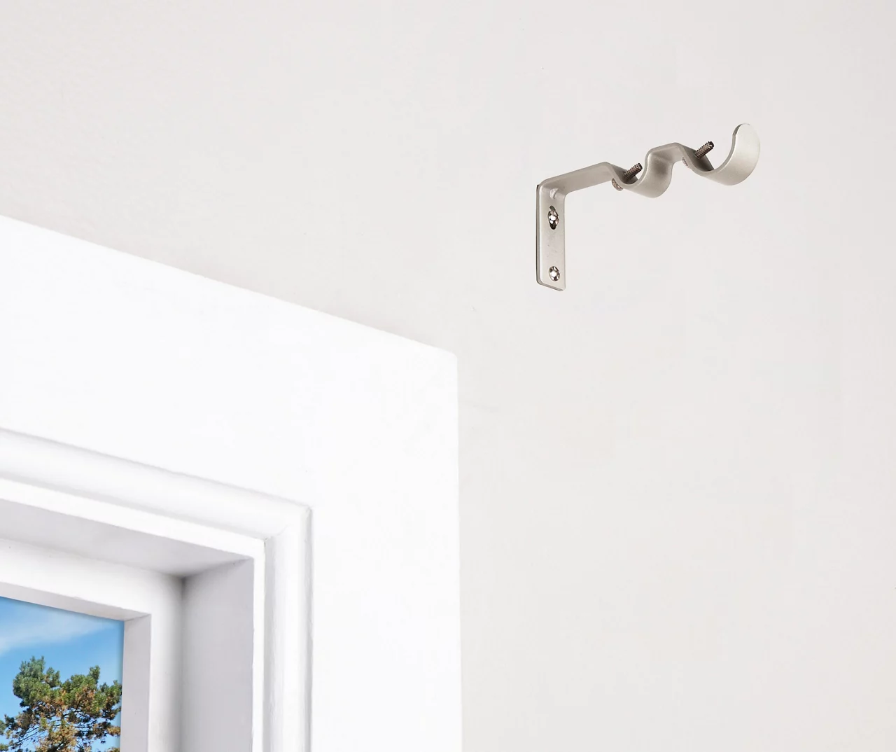 Brushed Nickel Adjustable Double Curtain Rod Brackets, 2-Pack - Image 3