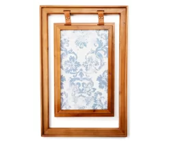 Double-Framed Light Blue Damask Hanging Wall Decor