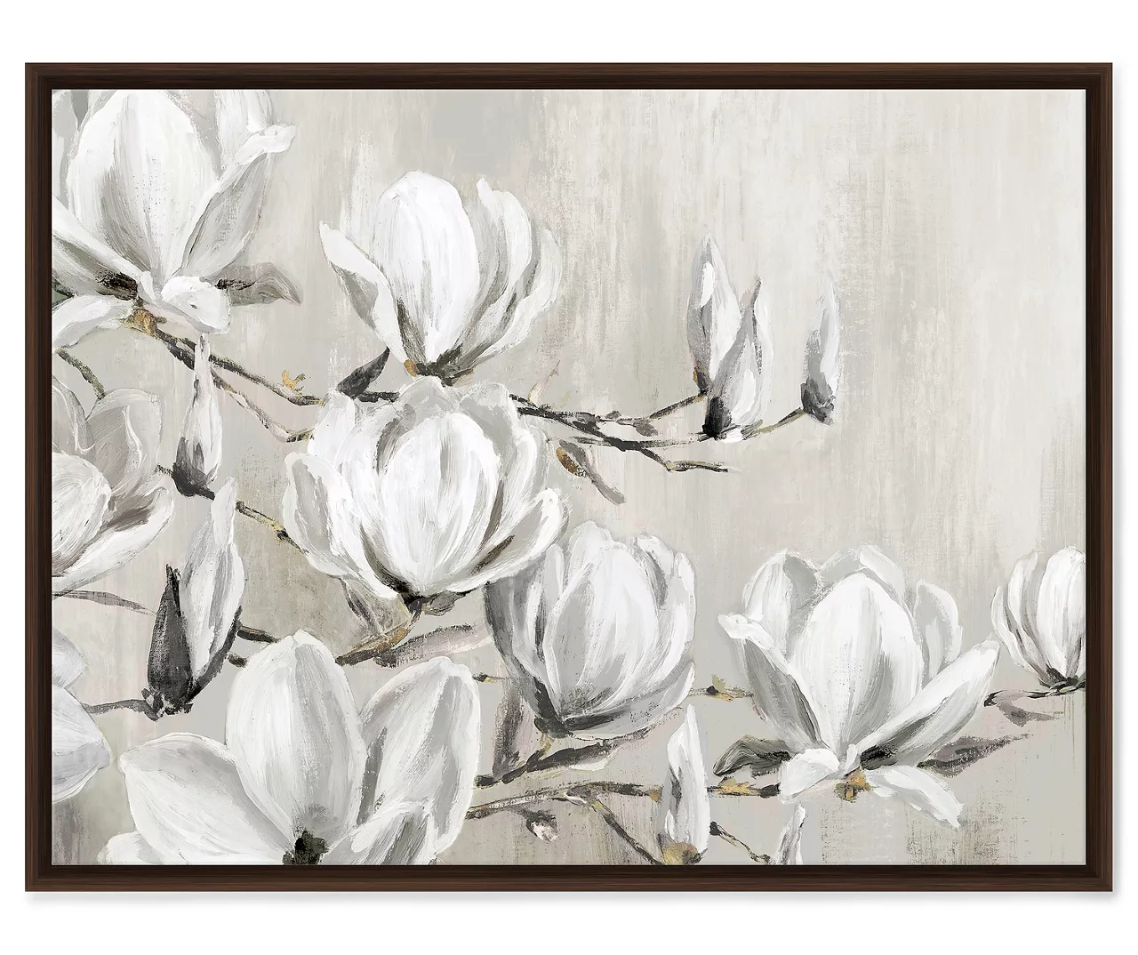 White Magnolia Tree Framed Canvas