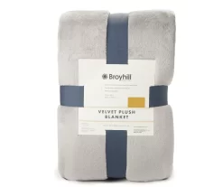 Gray Twin/Full Velvet Plush Blanket