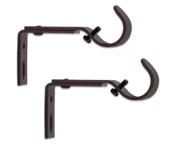 Legacy Brown-Black Adjustable Curtain Rod Brackets, 2-Pack