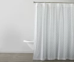 Slate Stripe Fabric Shower Curtain