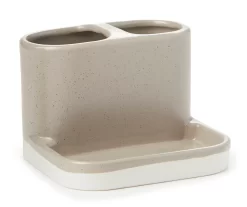 Tan Glaze Toothbrush Holder