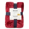 Deep Red Plaid Velvet Plush Twin/Full Blanket