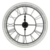Rustic White Roman Numeral Round Wall Clock