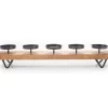 Wood & Metal 5-Tier Pillar Candle Holder