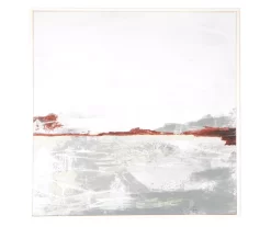 Gray & Brown Abstract Landscape Framed Canvas