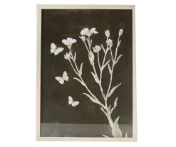 Black & White Butterfly Botanical Framed Art Print