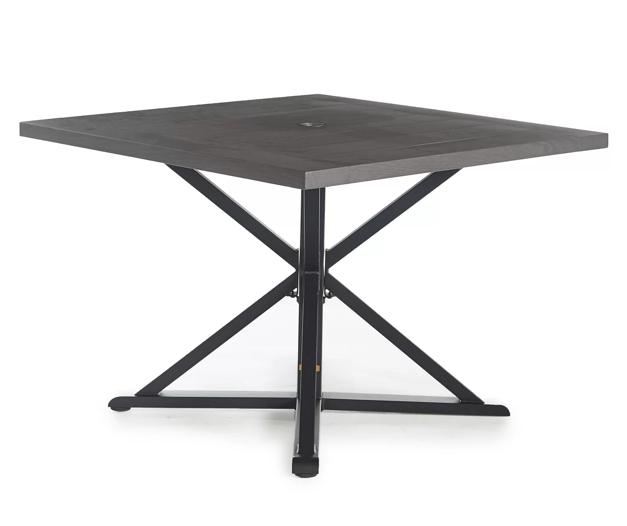 Autumn Cove Brown Wood Look Square Steel Patio Dining Table - Image 2