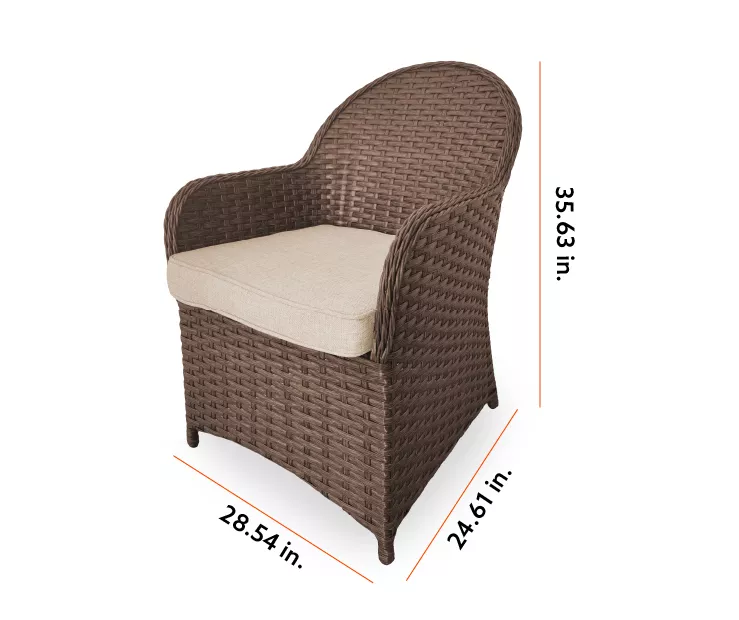 Broyhill Autumn Cove All-Weather Wicker Cushioned Patio Captain's Dining Chair - Image 3