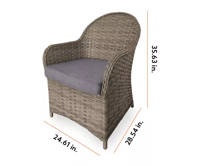 Broyhill Autumn Cove All-Weather Wicker Cushioned Patio Captain's Dining Chair - Image 5