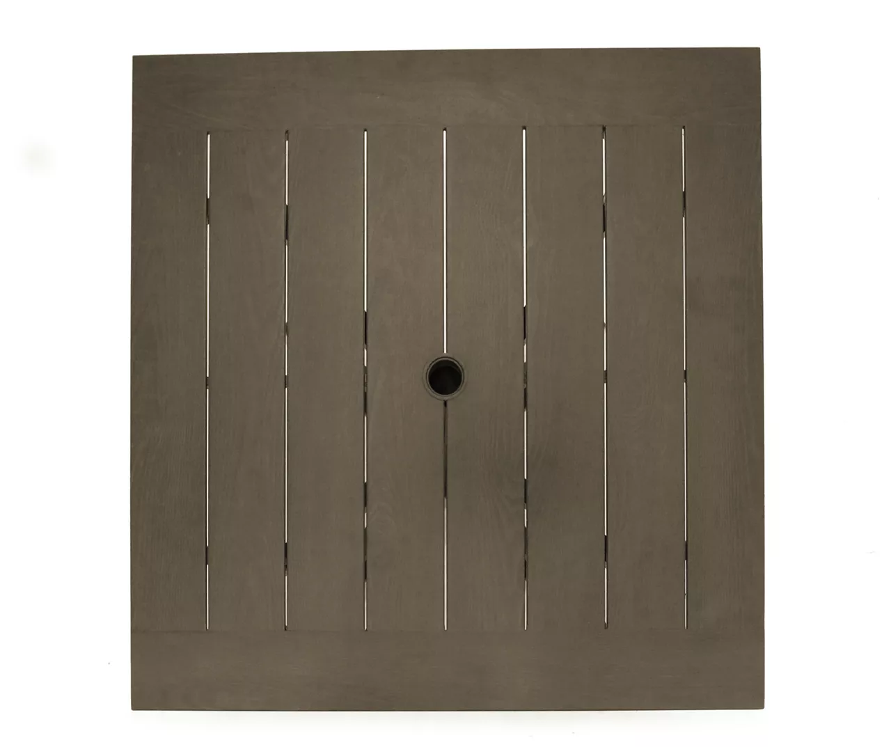 Autumn Cove Light Brown Wood Look Square Steel Patio Dining Table - Image 4