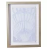 Light Blue Shell Fringe-Trim Framed Wall Plaque