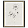 Beige & Black Floral 2 Deckled Edge Framed Print
