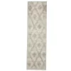 London Light Gray Diamond Lattice Shag Runner Rug, (2' X 7')
