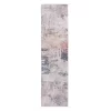 Paityn Gray & Blue Abstract Runner Rug, (2' X 7')