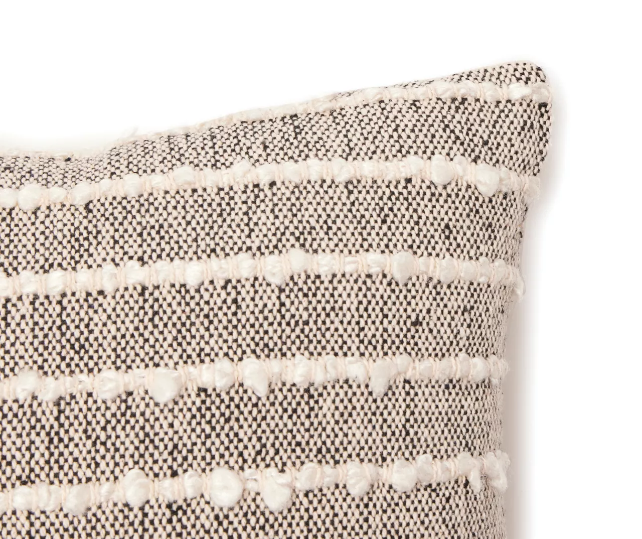 Black & White Knotted Stripe Rectangle Throw Pillow - Image 2