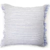 Blue Textured Stripe Square Throw Pillow