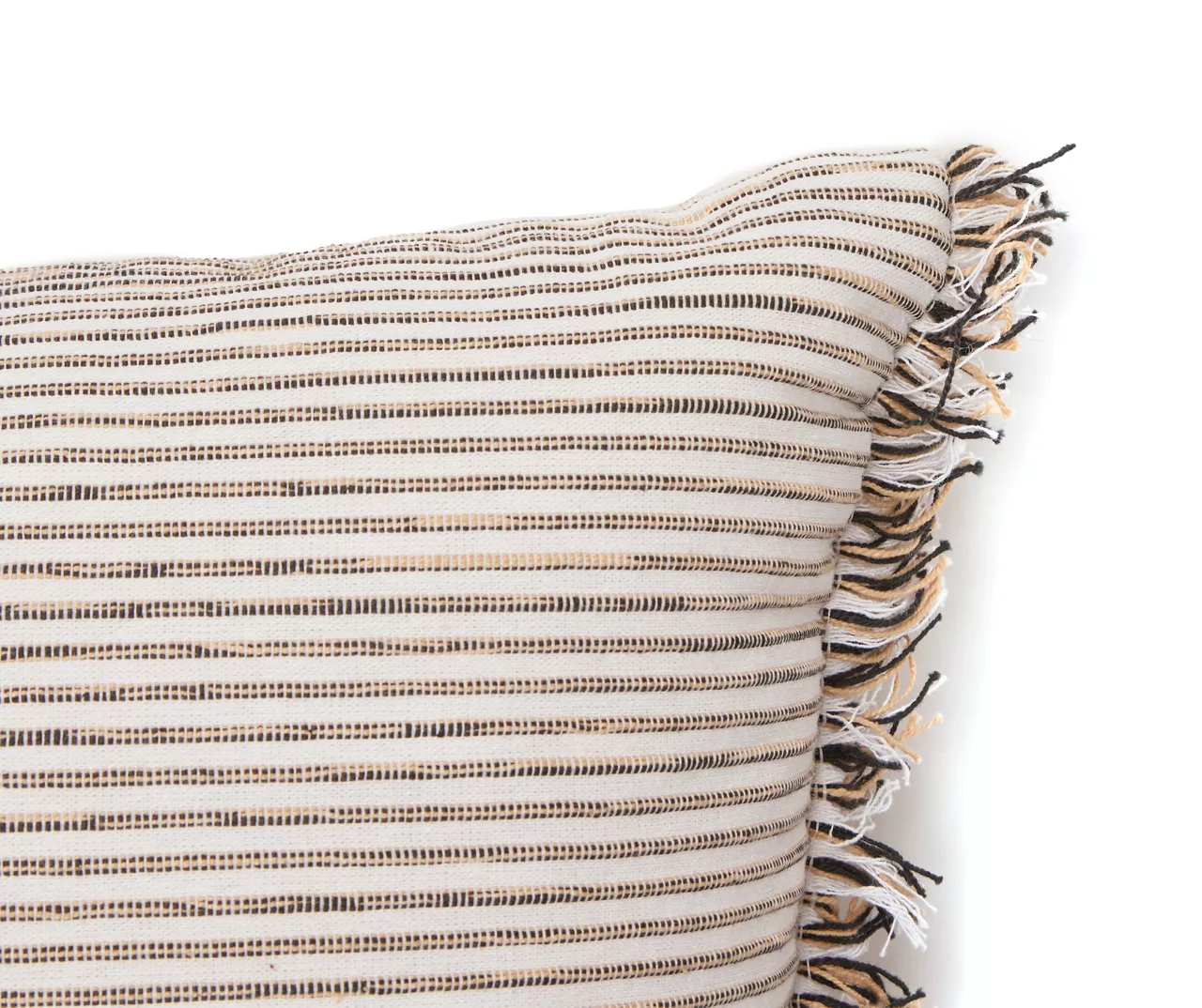 Black Textured Stripe Square Throw Pillow - Image 2