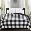 Black & White Buffalo Plaid Faux Fur Full/Queen Comforter