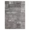 Hollyn Gunmetal Abstract Patchwork Area Rug, (5' X 7')