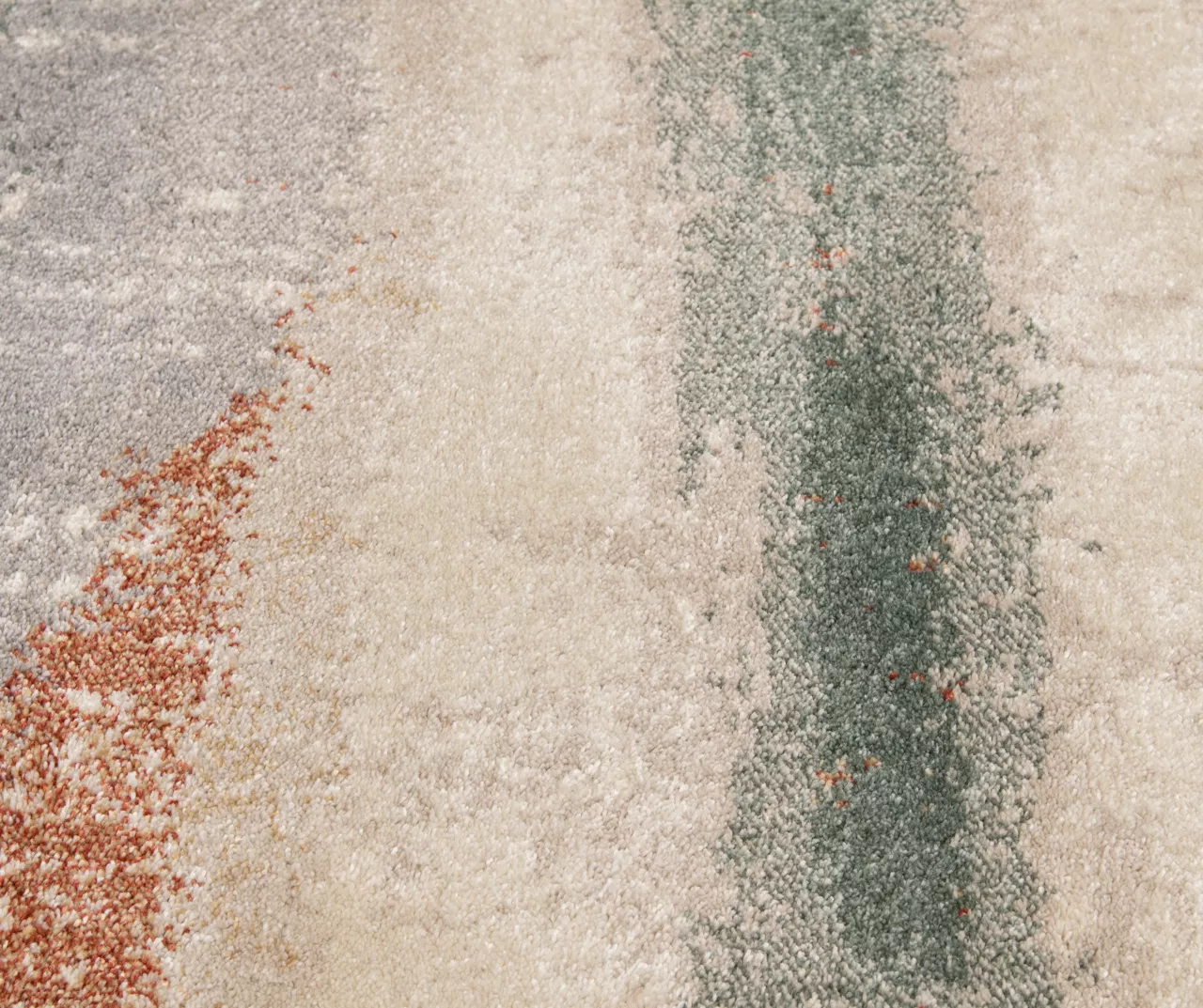 Hadlee Sand, Coral & Green Abstract Area Rug, (6' X 9') - Image 6