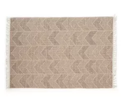 Jani Brown Chevron Outdoor Area Rug, (5' X 7')