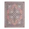 Braiden Orange & Navy Floral Medallion Outdoor Area Rug, (8' X 10')
