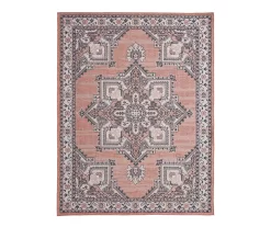 Broyhill Braiden Orange & Navy Floral Medallion Outdoor Area Rug
