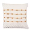 White & Tan Panna Stripe Throw Pillow
