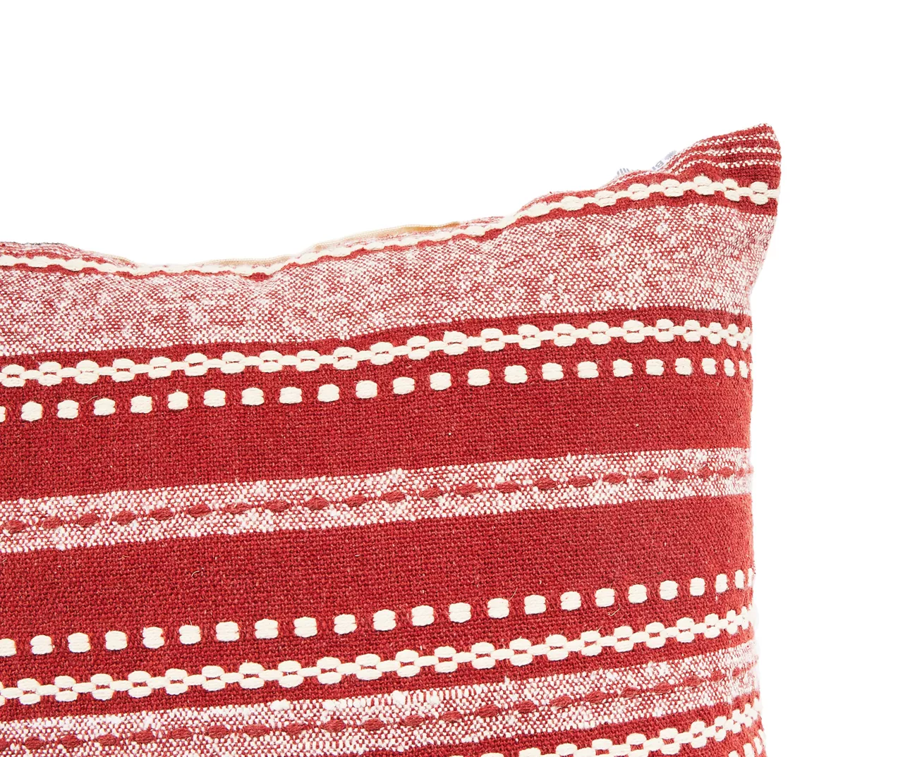 Sable Red & White Stripe Throw Pillow - Image 2