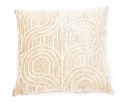 New Beginnings Brown Rice & White Loop Chenille Square Throw Pillow