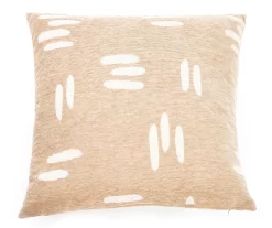 New Beginnings Travertine & White Hash Mark Chenille Square Throw Pillow
