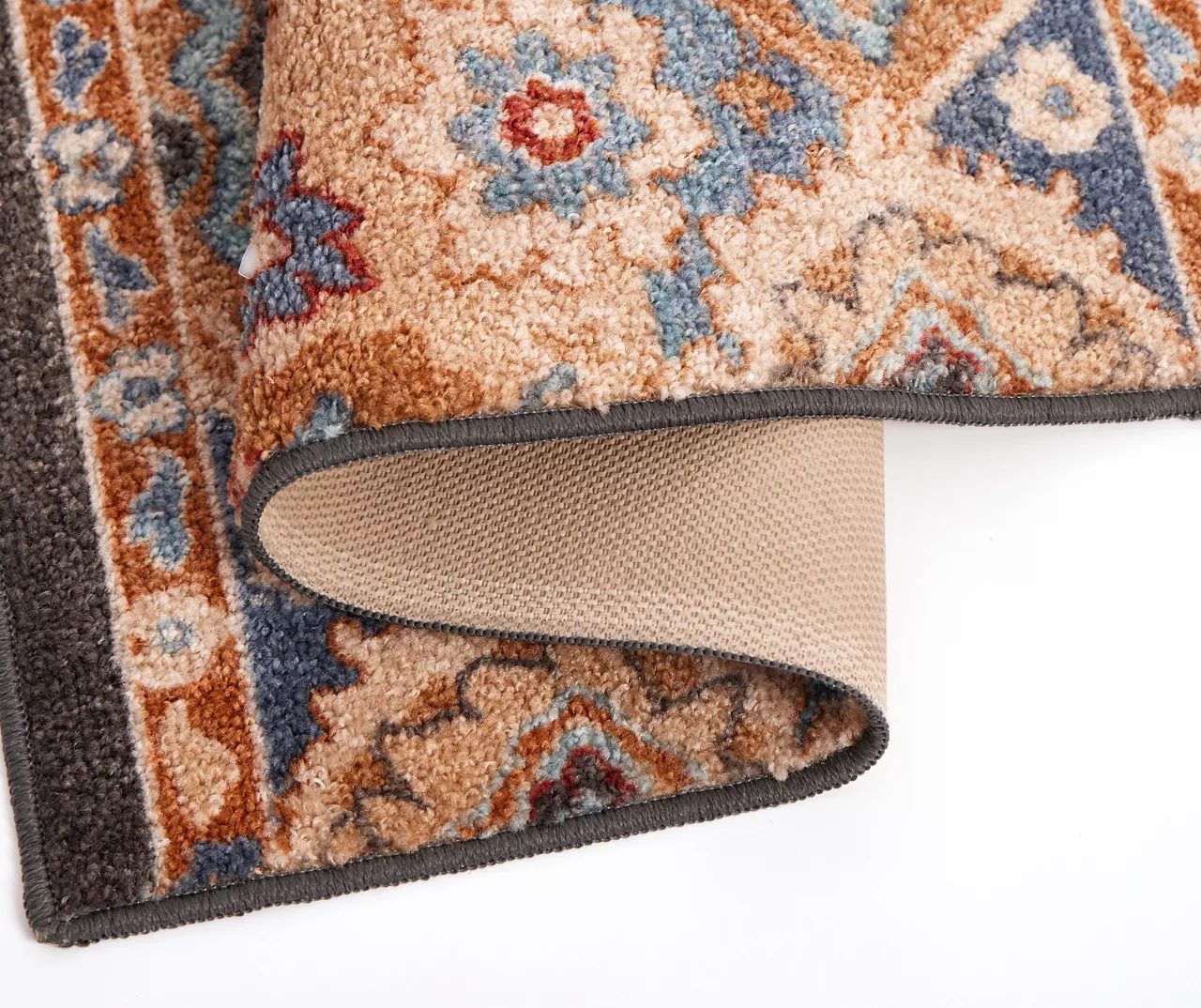 Broyhill Blue & Tan Traditional Floral Accent Rug - Image 4