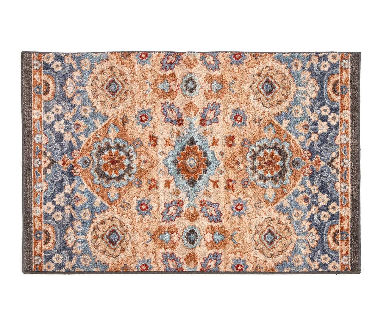 Broyhill Blue & Tan Traditional Floral Accent Rug - Image 3