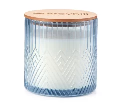 Chamomile Tea Blue Geometric Glass Jar Candle, 16 Oz.