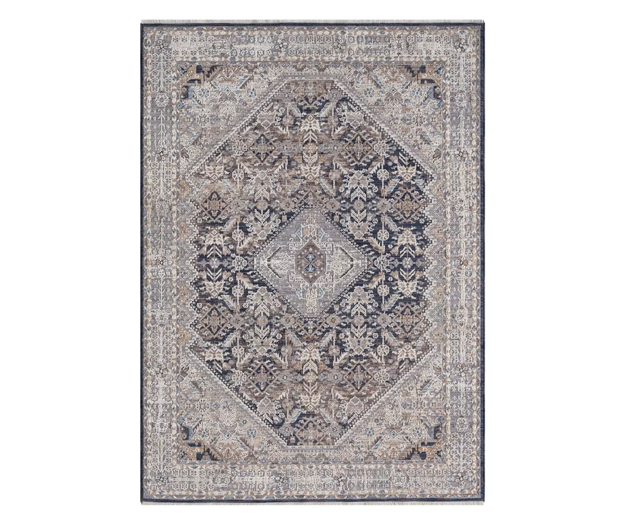 Broyhill Armada Gray & Navy Ornamental Medallion Area Rug - Image 2