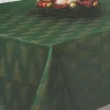 Broyhill Festive Gathering Green & Gold Trees Fabric Tablecloth