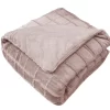 Pink Textured Grid Faux Fur Full/Queen Comforter