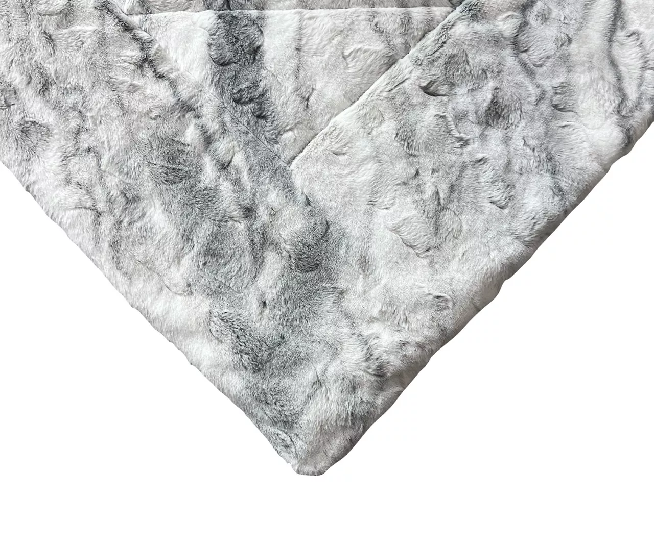 Gray Marble Print Faux Fur Full/Queen Comforter - Image 4