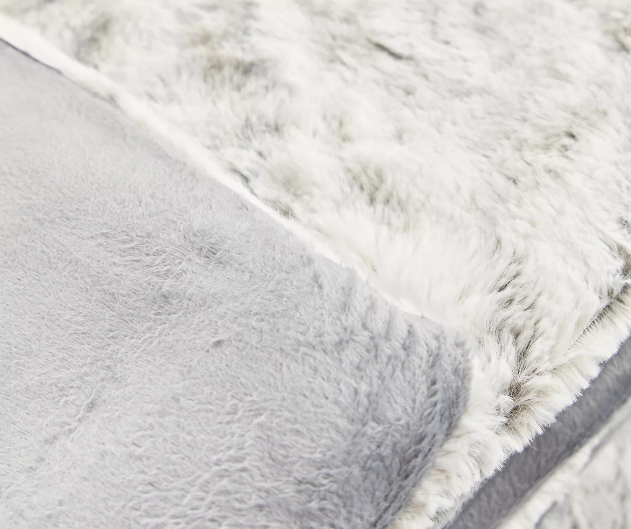 Gray Marble Print Faux Fur Full/Queen Comforter - Image 3
