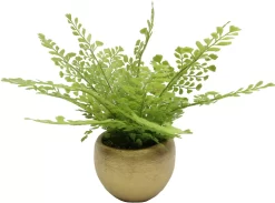 Homeward Artificial Greenery In Gold Cement Pot